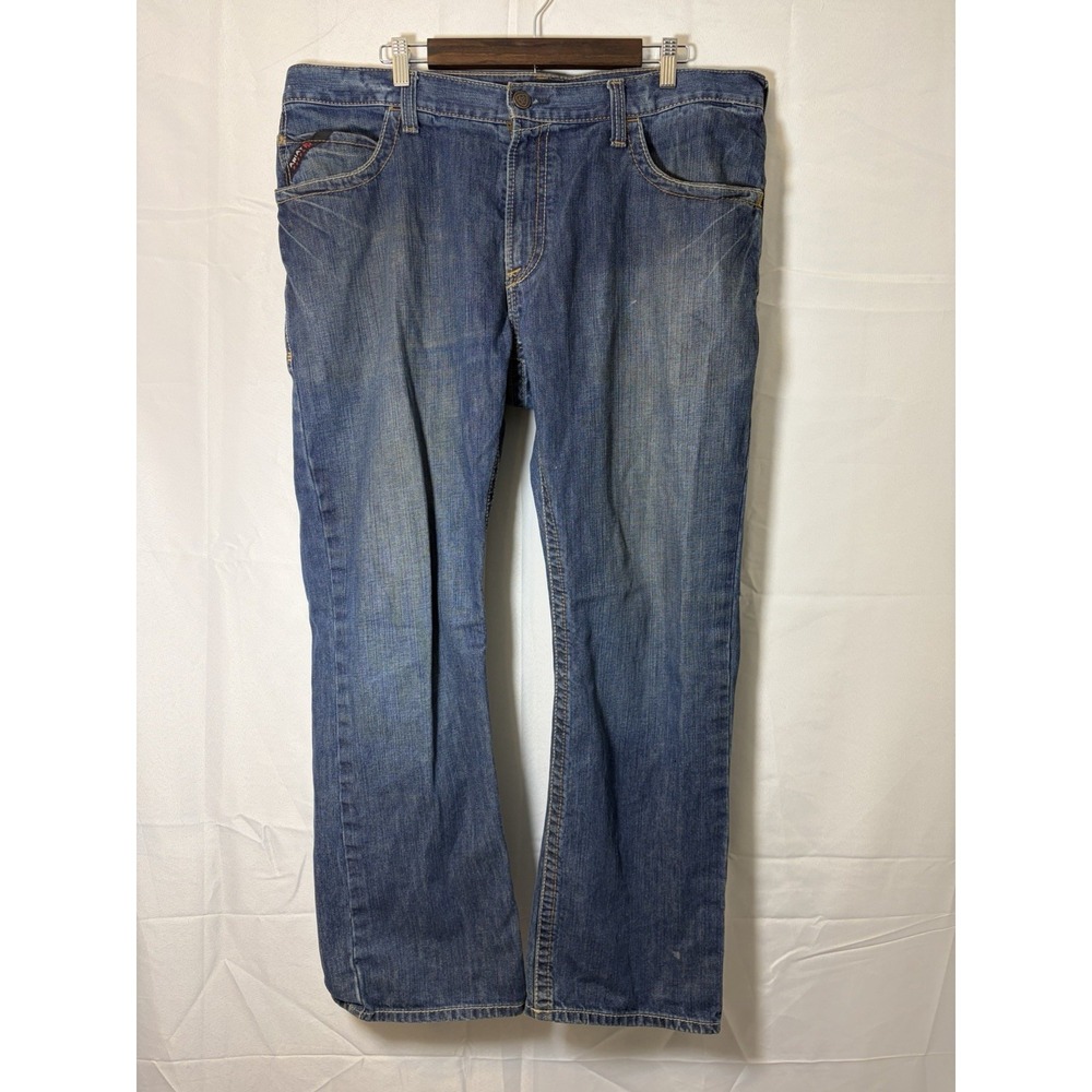 Ariat FR M4 Relaxed Boot Cut Jeans Mens 38x32 Blue Flame Resistant CAT 2 Denim